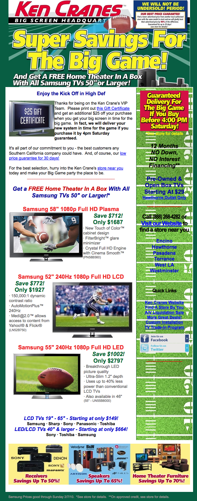 Ken Cranes Superbowl Promotions